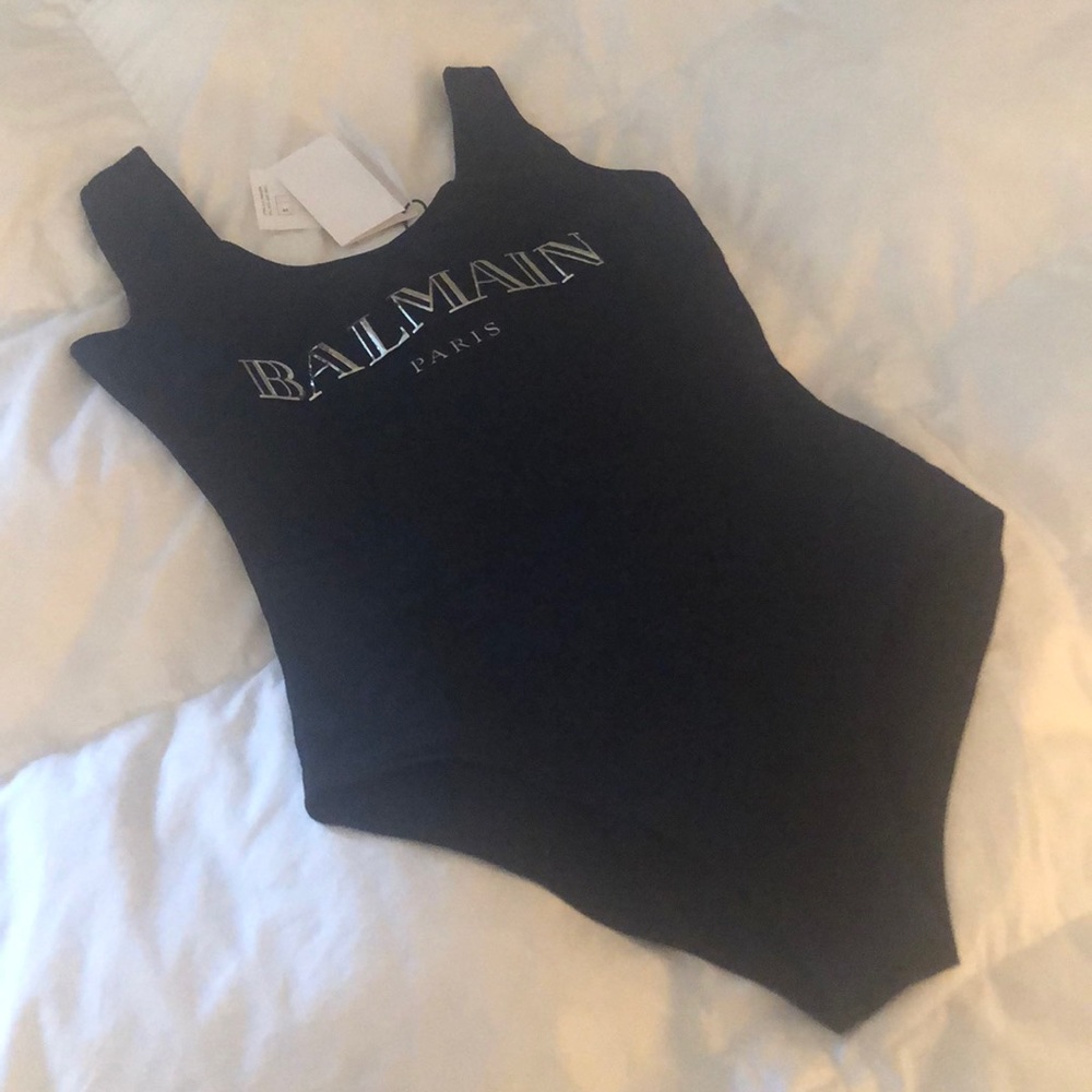 Balmain logo bodysuit